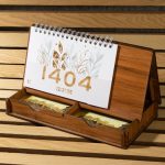 تقویم رومیزی چوبی دو یادداشت کد 41110