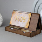 تقویم رومیزی چوبی دو یادداشت کد 51112